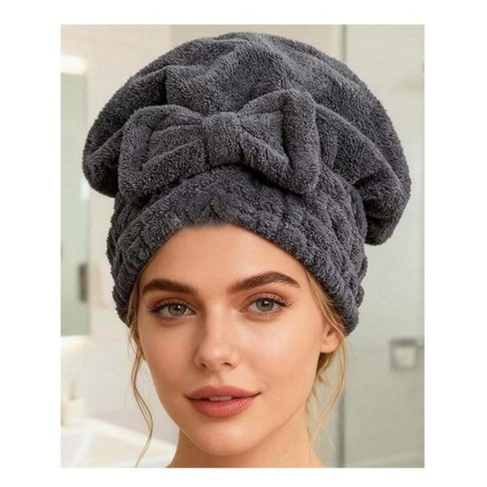 NWT Hair Wrap Microfiber Shower Cap Towel Wrap Hat Super Comfy EZ Peasy OS-Large